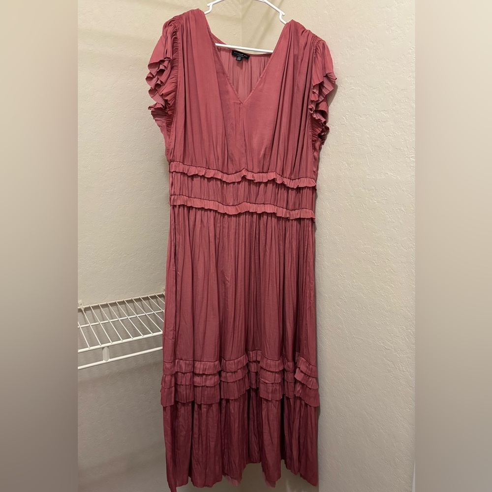 Elegant Pink Ruffled Dress